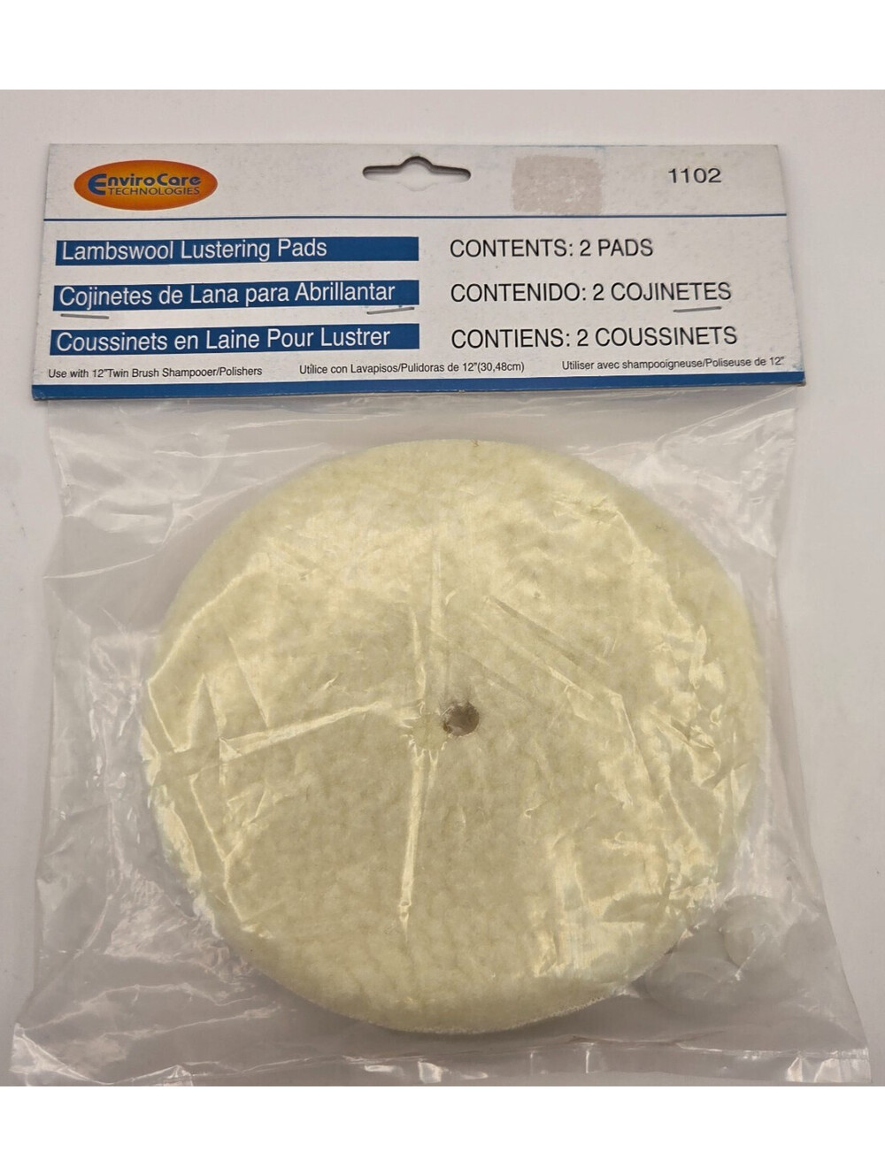 EnviroCare Lambswool Polishing Pads 12" Floor Buffer Pads 2 Pack New